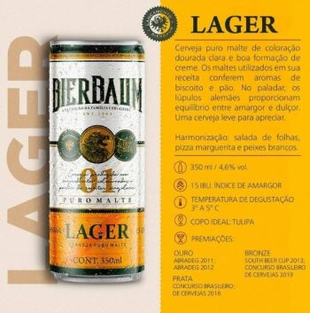 CERVEJA BIERBAUM LAGER 350ML